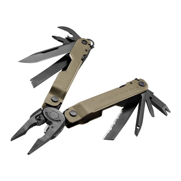 Мультиинструмент LEATHERMAN Super Tool 300M BLACK/COYOTE + Чехол,  набор бит, удлинитель битодержателя 