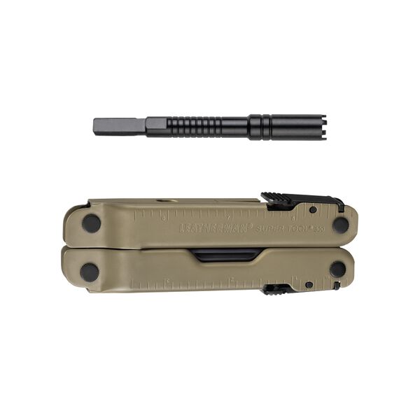 Мультитул LEATHERMAN Super Tool 300M BLACK/COYOTE 832762 + Чохол, набір біт, подовжувач битоутримувача