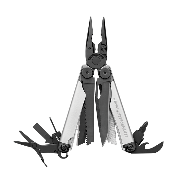 Мультитул Leatherman Wave Plus Black&Silver 832622 + чехол + налобный фонарь в подарок!