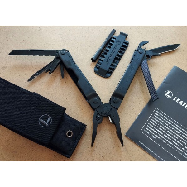 Мультитул Leatherman Super Tool 300 M BLACK 832758  + чехол, набор бит с удлинителем