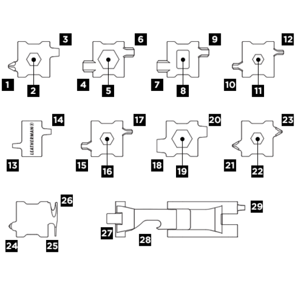 Браслет-мультитул Leatherman Tread Metric-Stainless 832325