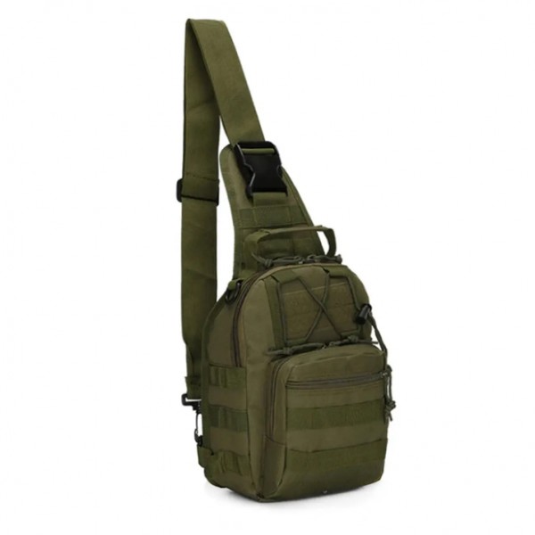 Тактический рюкзак через плечо зеленый