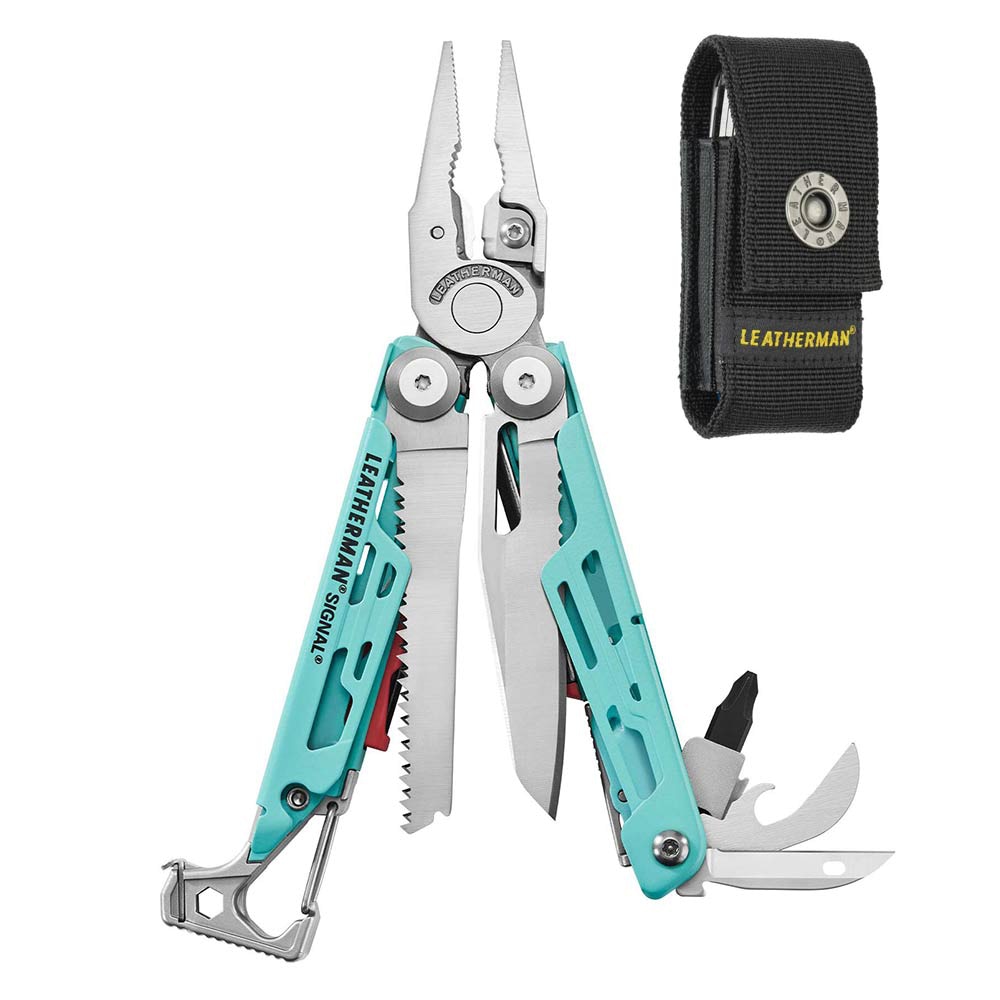 Мультитул Leatherman Signal Aqua Silver 833187 + чехол